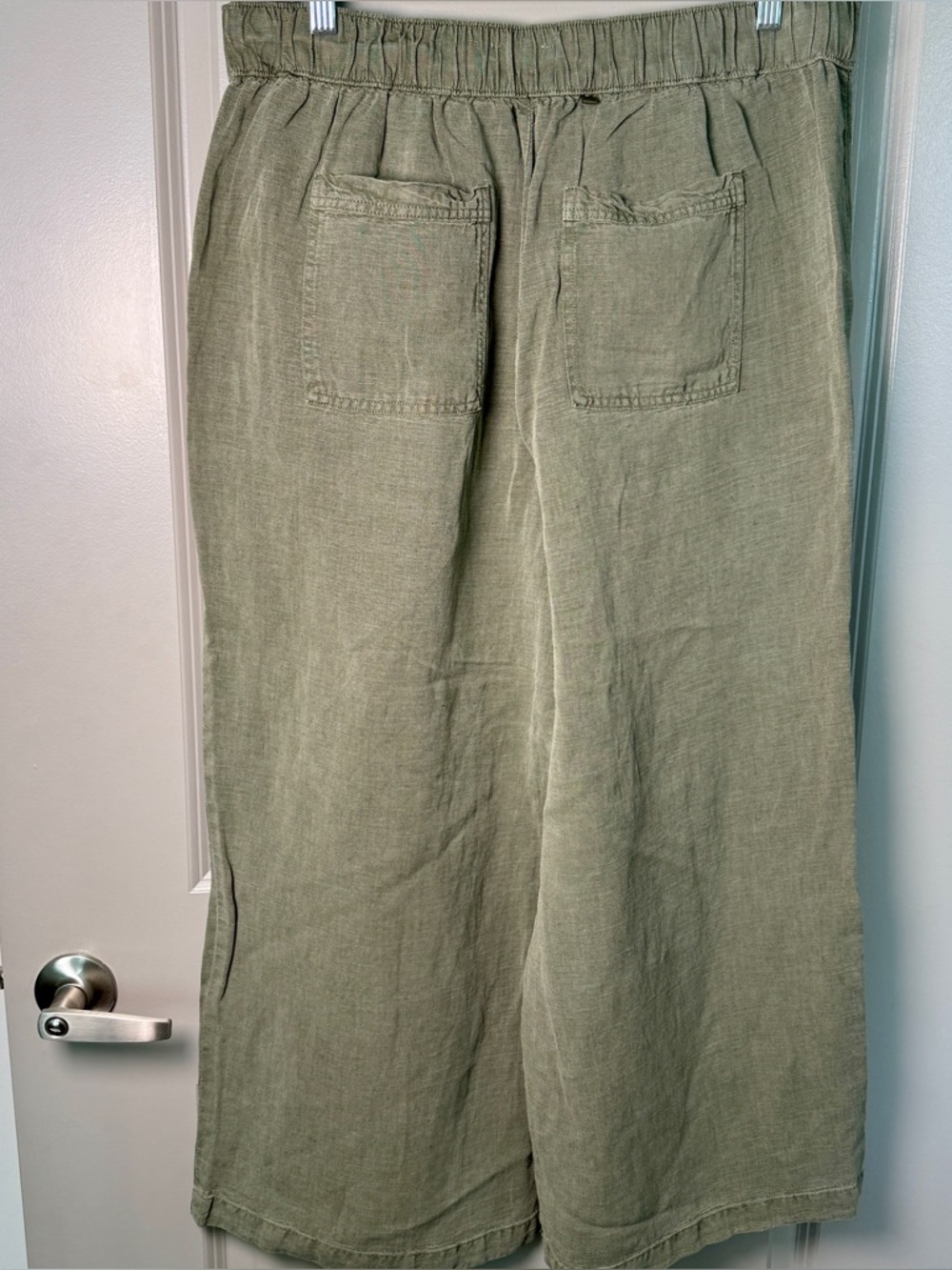 Cynthia Rowley Wide-Leg Linen Crop Pant | Sage | XL - Picture 3 of 6